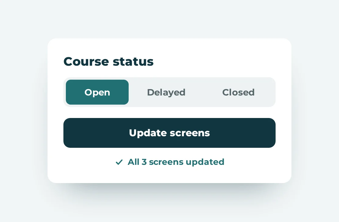 Setting the course status and updating every screen in one click